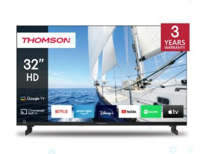 TV Set THOMSON 32" Smart/HD 1366x768 Wireless LAN Bluetooth Google TV Black 32HG2S14