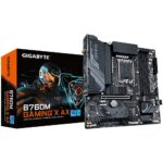 Mainboard GIGABYTE Intel B760 Express LGA1700 Micro-ATX Memory DDR5 Memory slots 4 1xPCI-Express 4.0 16x 1xM.2 1xHDMI 1xDisplayPort 5xUSB 2.0 3xUSB 3.2 1xRJ45 3xAudio port B760MGAMINGXAX1.1