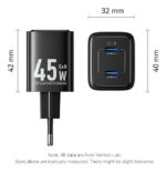 MOBILE CHARGER WALL 45W USB-C/2P BLACK FEFB0-EU VENTION - Image 12