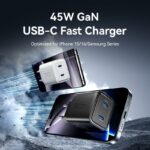 MOBILE CHARGER WALL 45W USB-C/2P BLACK FEFB0-EU VENTION - Image 2