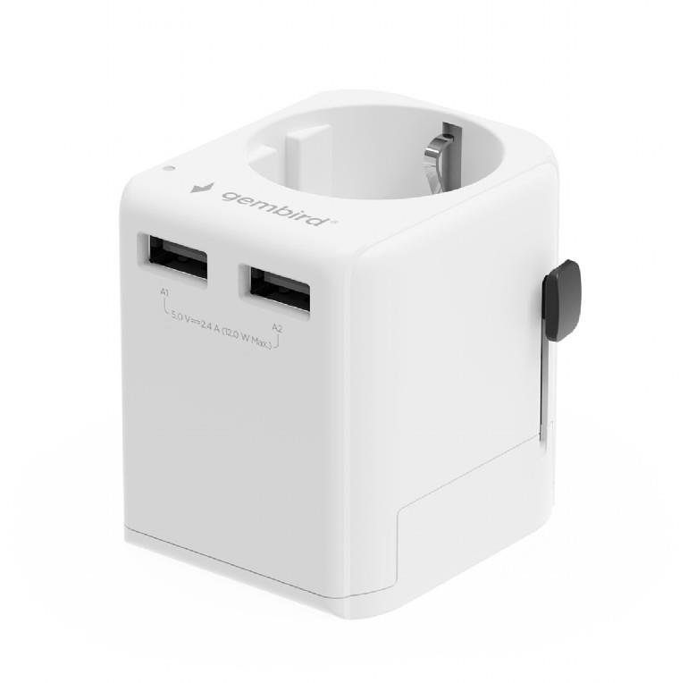 24edd11b-9f48-4894-967a-9949116f3c32 POWER ADAPTER EU TO UNIV. 12W/WHT TPA-EU2A12-01-W GEMBIRD - Image 1