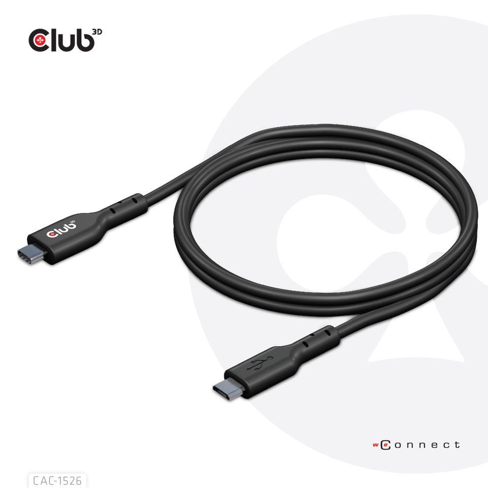 2c668c8a-0bc7-4b79-ab95-a25ed3d0c388 CABLE USB TO MICRO USB 1M/M/M CAC-1526 CLUB3D - Image 1