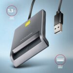 CARD READER FLAT SMARTCARD/ID/USB2.0 1.3M CRE-SM3T AXAGON - Image 4