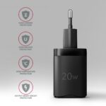 MOBILE CHARGER WALL USB-C 20W/1PORT BLACK ACU-PD20 AXAGON - Image 5