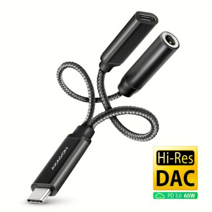 SOUND CARD ADAPTER USB-C/3.5MM/HI-RES DAC ADA-HCPD AXAGON