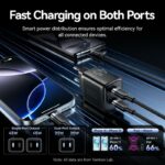 MOBILE CHARGER WALL 45W USB-C/2P BLACK FEFB0-EU VENTION - Image 7