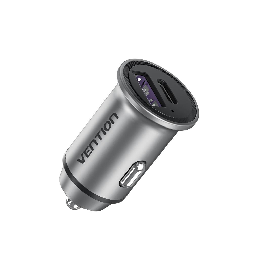 7ace26ce-d08f-4afe-8860-fb128cfcbf07 MOBILE CHARGER CAR USB/2P GRAY FFBH0 VENTION - Image 1