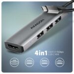 I/O HUB USB-C 4IN1/0.15M HMC-H3A AXAGON - Image 2