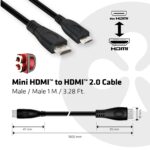 CABLE MINI HDMI TO HDMI 1M/M/M CAC-1350 CLUB3D - Image 3