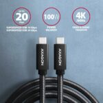 CABLE USB-C TO USB-C 2M 100W/BLACK BUCM32-CM20AB AXAGON - Image 4
