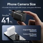 MOBILE CHARGER WALL 45W USB-C/2P BLACK FEFB0-EU VENTION - Image 10