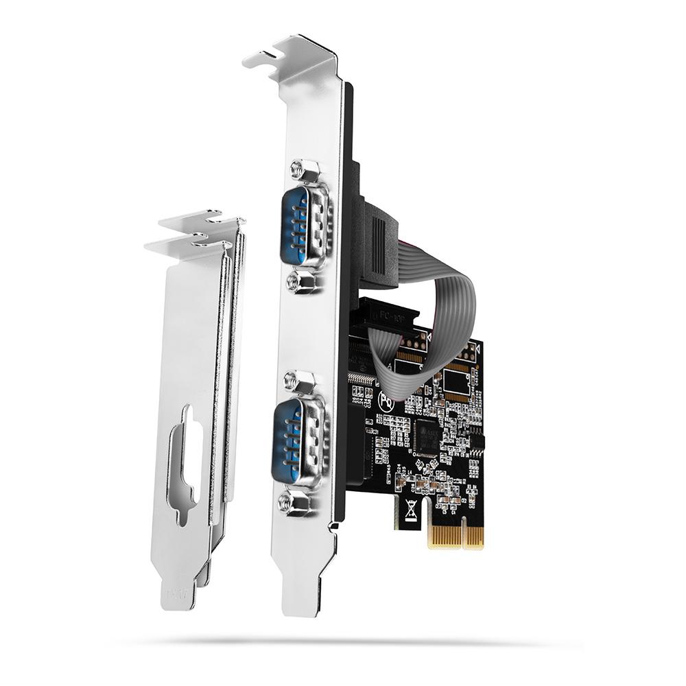 e5750a55-21b8-4ecc-b4e0-103fb7e459ee NET CARD PCIE 2PORT 250KBPS/SP&LP PCEA-S2N AXAGON - Image 1
