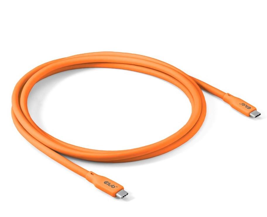 fc345606-75af-48e2-8c11-9ea8aaffcbb9 CABLE USB-C TO USB-C 2M/M/M ORANGE CAC-3000 CLUB3D - Image 1